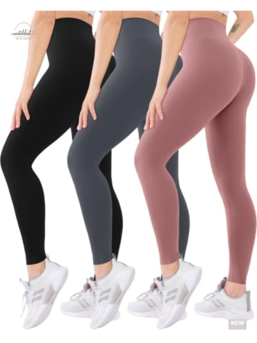 High Waisted Leggings with Pockets - 3 Pack Tummy Control Active Pants Yoga Run